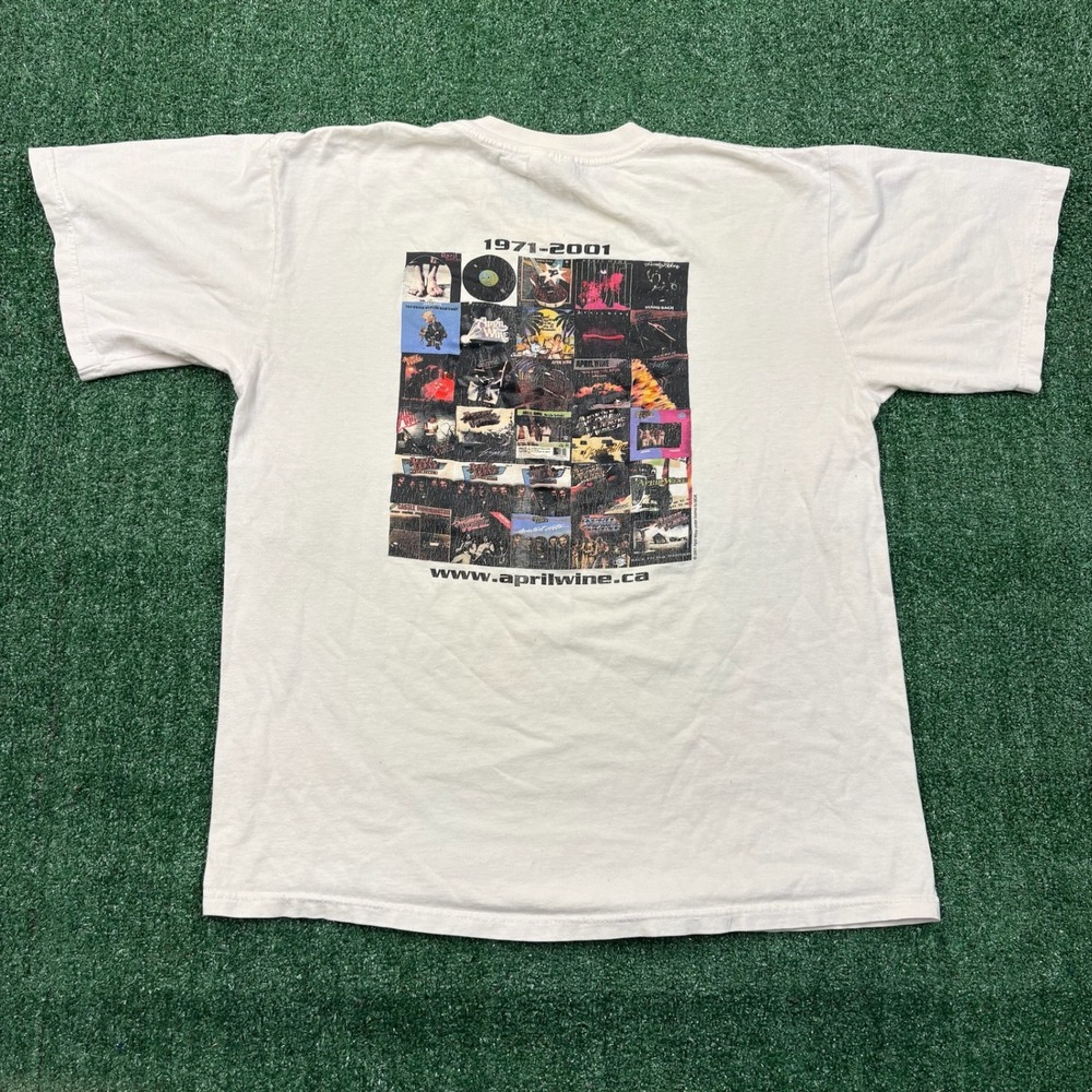 2001 April Wine Hanes T-shirt Back to the Mansion Tour Mens L